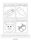Make your own color flashcards (page 2). Worksheet