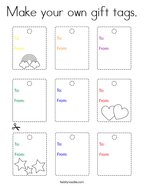 Make your own gift tags Coloring Page