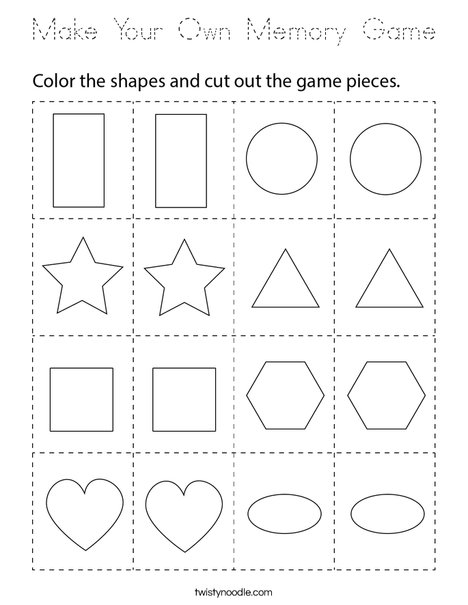 Make Your Own Memory Game Coloring Page