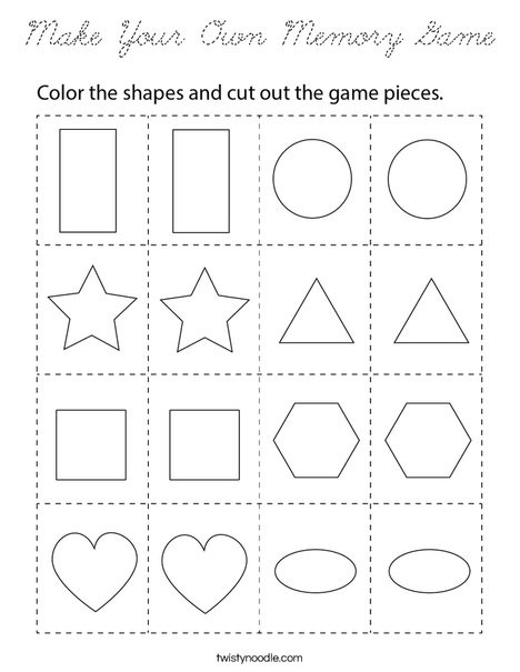 Make Your Own Memory Game Coloring Page