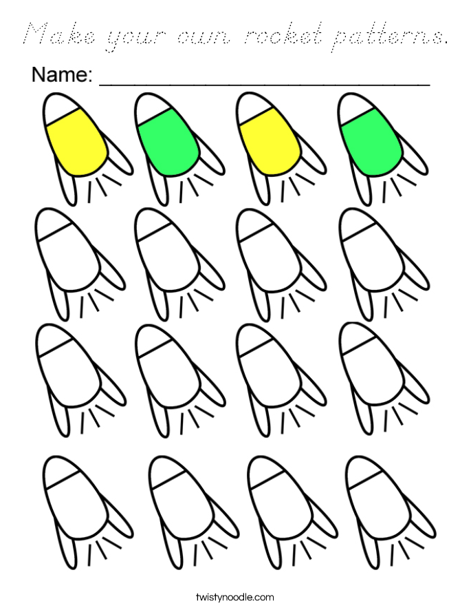 Make your own rocket patterns. Coloring Page