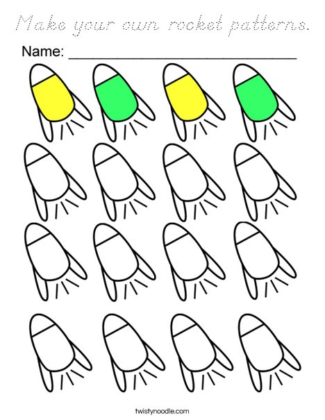 Make your own rocket pattern Coloring Page