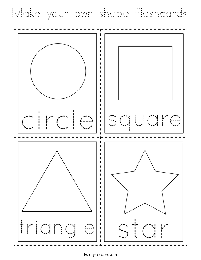 Make your own shape flashcards. Coloring Page