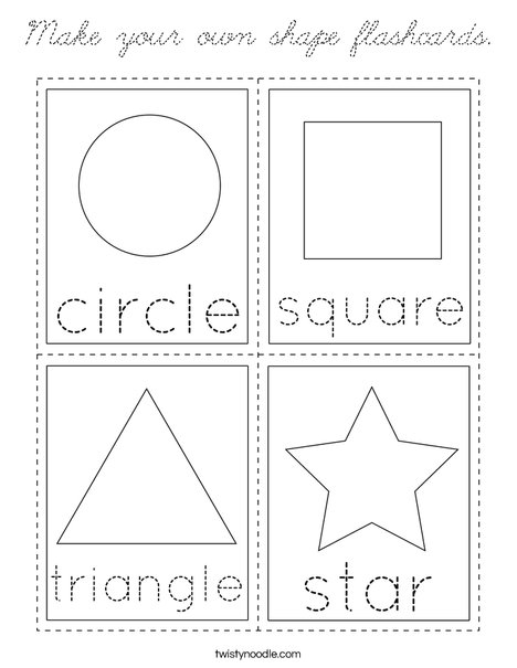 Make your own shape flashcards. Coloring Page