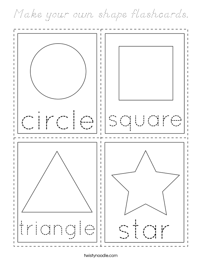 Make your own shape flashcards. Coloring Page