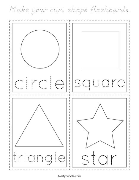 Make your own shape flashcards. Coloring Page