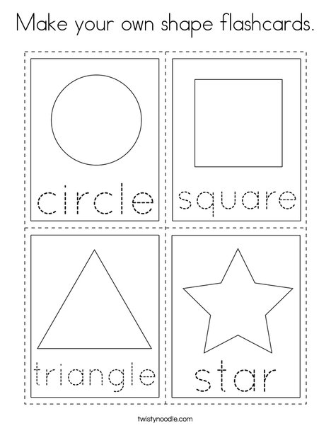 Make your own shape flashcards. Coloring Page
