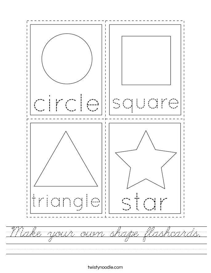 Make your own shape flashcards. Worksheet