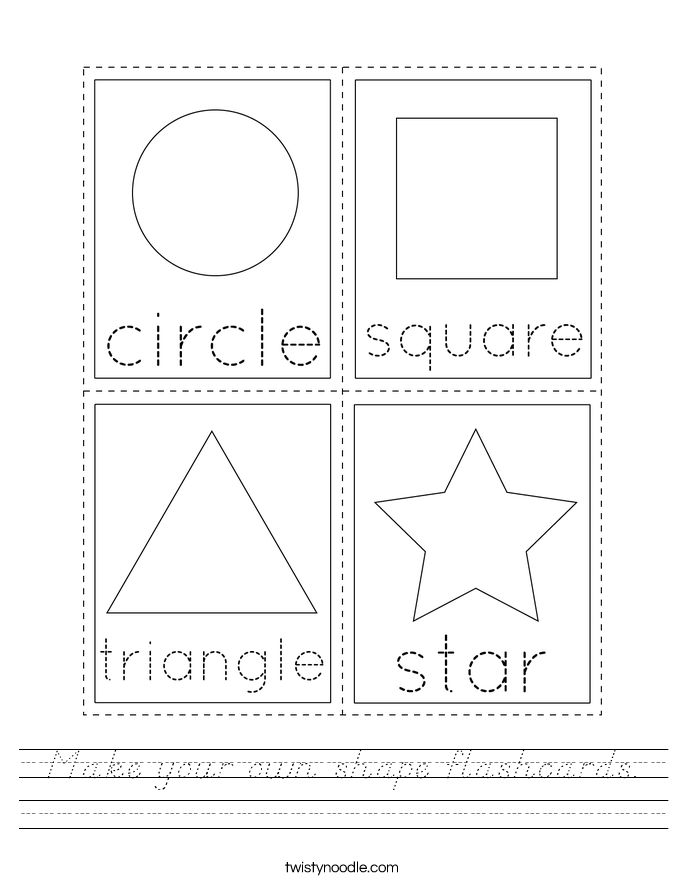 Make your own shape flashcards. Worksheet