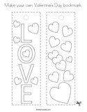 Make your own Valentine's Day bookmark Coloring Page