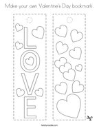 Make your own Valentine's Day bookmark Coloring Page