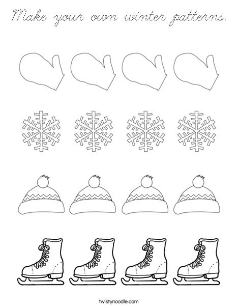 Make your own winter pattern. Coloring Page