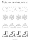 Make your own winter patterns. Coloring Page