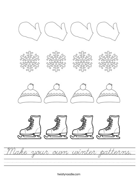 Make your own winter pattern. Worksheet