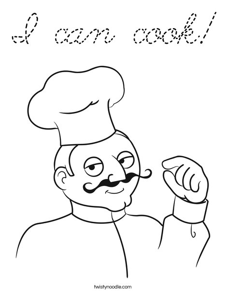 Male Chef Coloring Page