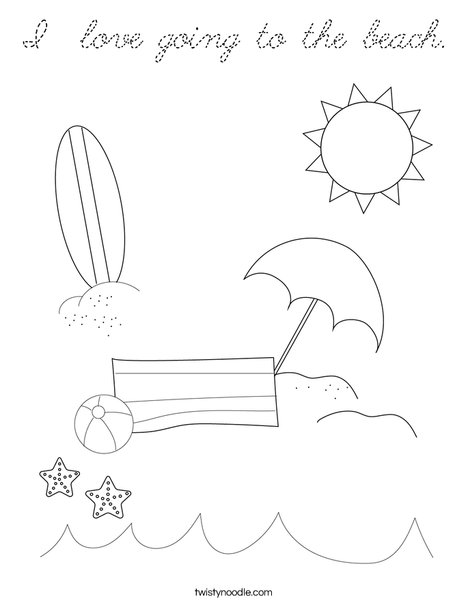 Man on the Beach with Ball Coloring Page