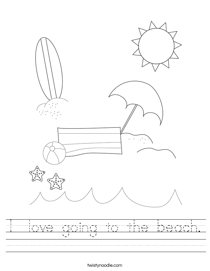 I love going to the beach Worksheet - Twisty Noodle