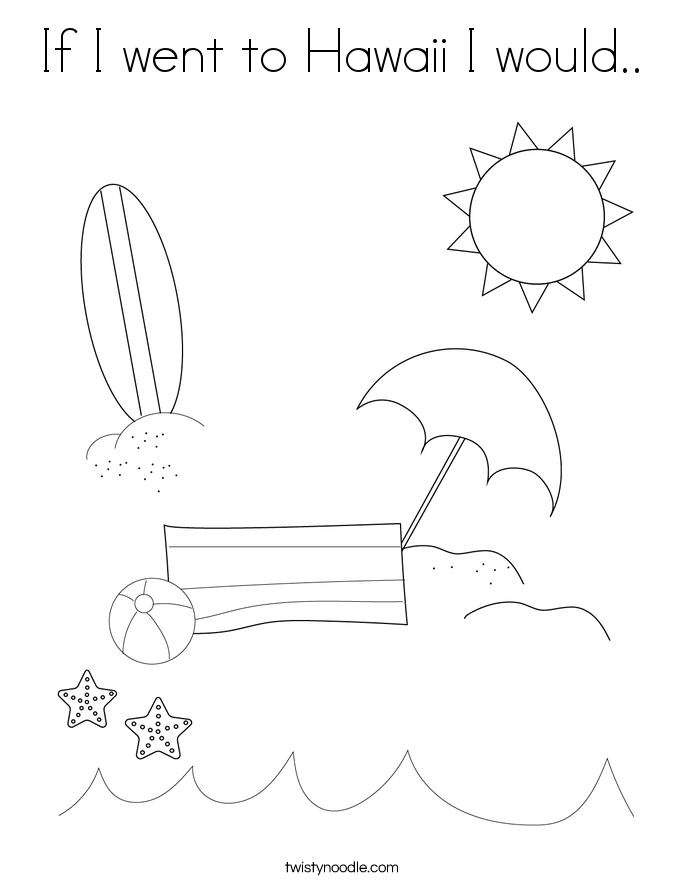 If I went to Hawaii I would.. Coloring Page