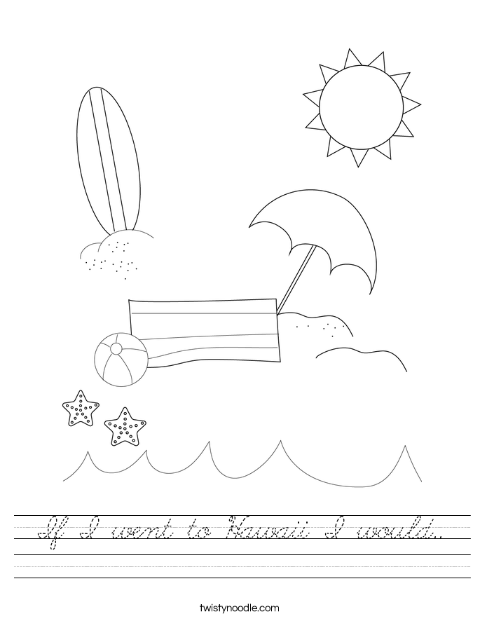 If I went to Hawaii I would.. Worksheet