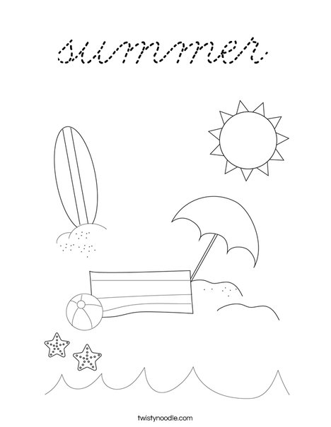 Man on the Beach with Ball Coloring Page