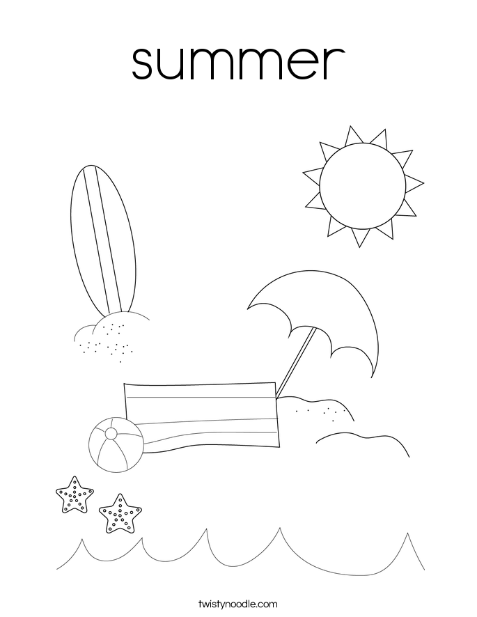 summer Coloring Page