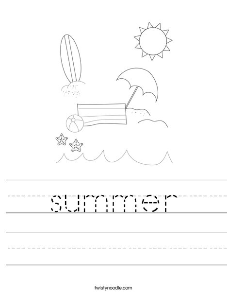 summer Worksheet - Twisty Noodle