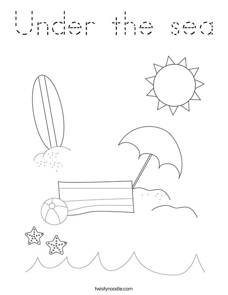 Man on the Beach with Ball Coloring Page
