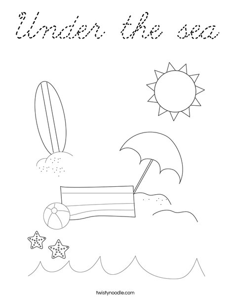 Man on the Beach with Ball Coloring Page