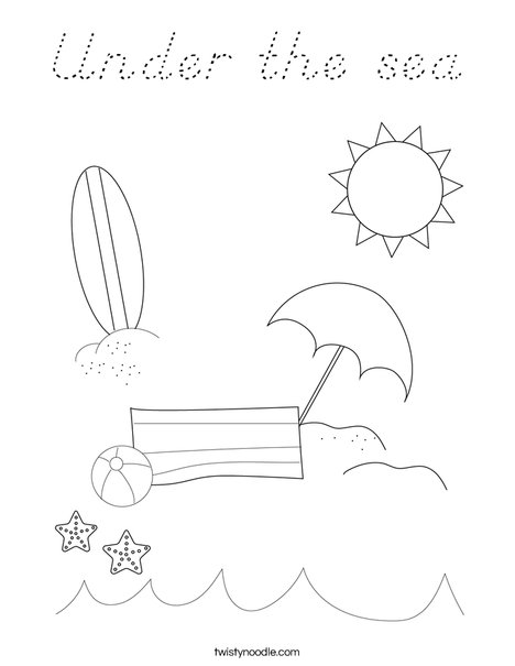 Man on the Beach with Ball Coloring Page