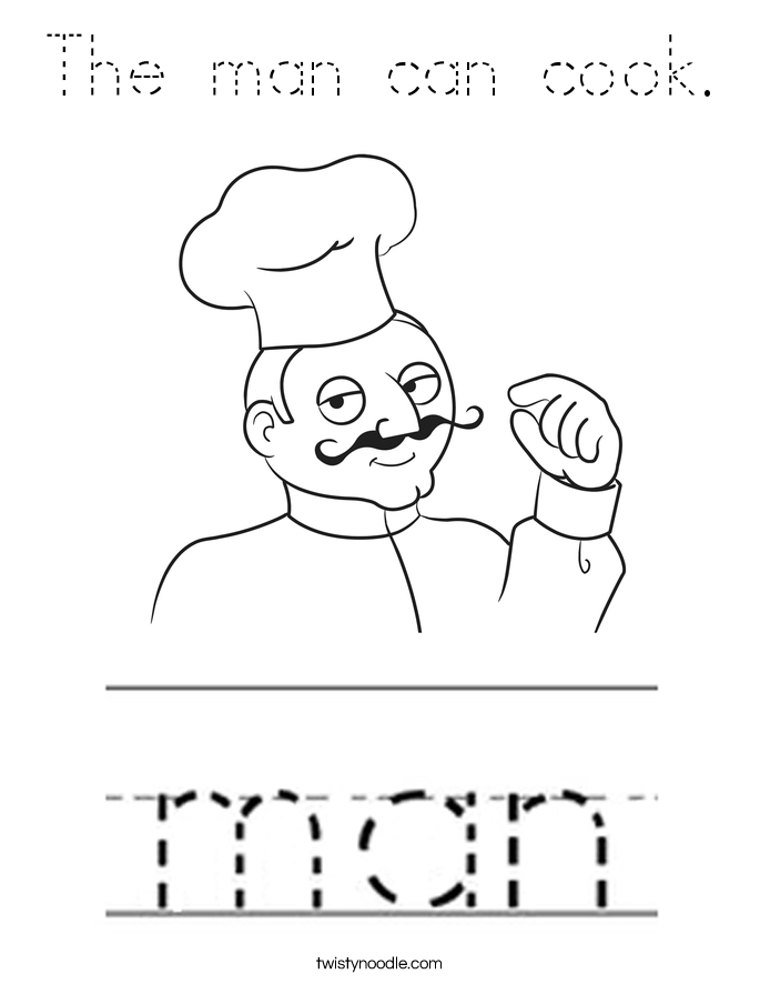 The man can cook. Coloring Page