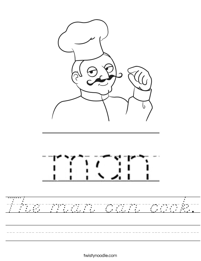 The man can cook. Worksheet