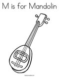 M is for Mandolin Coloring Page