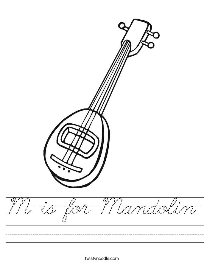 M is for Mandolin Worksheet