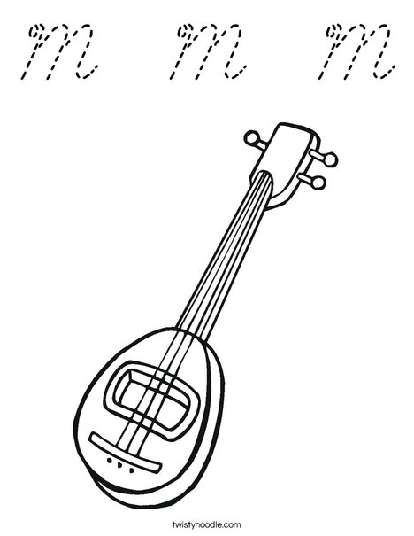 Mandolin Coloring Page
