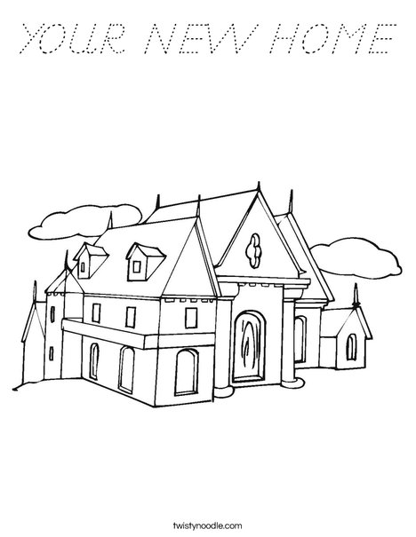 Mansion Coloring Page