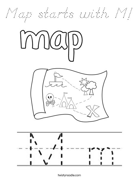 Map starts with M! Coloring Page