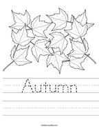 Autumn Handwriting Sheet