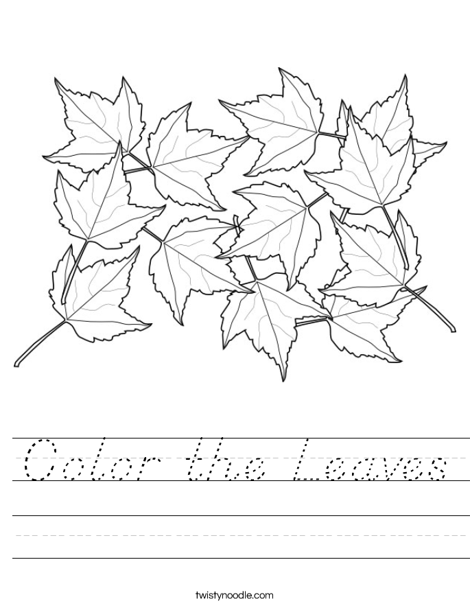 Color the Leaves Worksheet