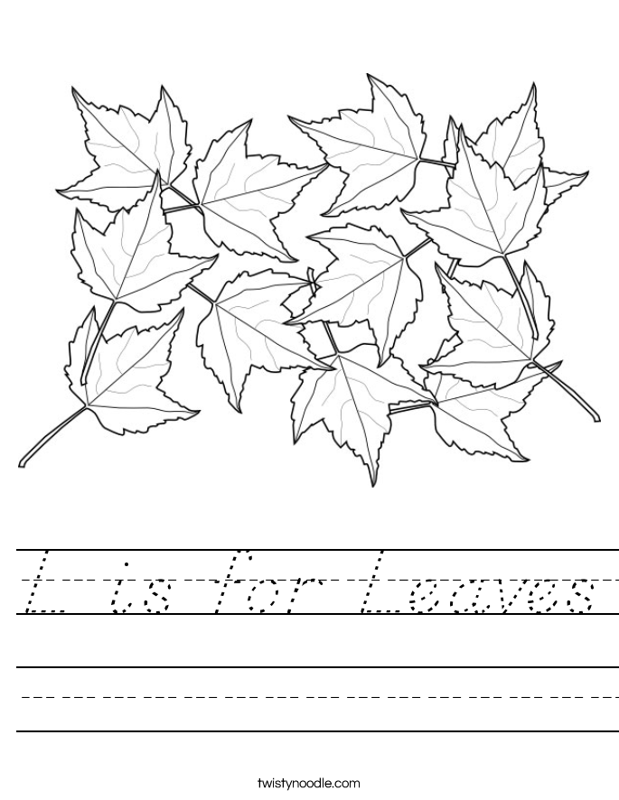 L is for Leaves Worksheet