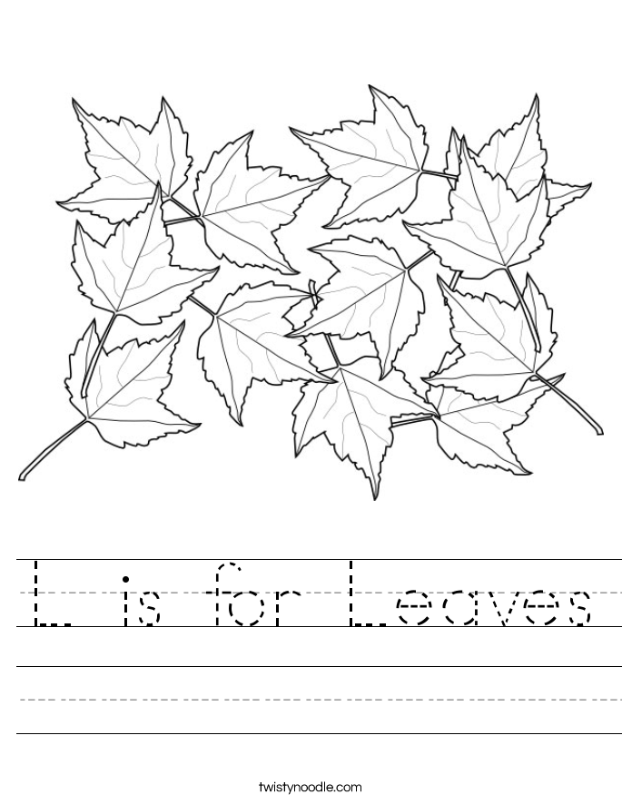 L is for Leaves Worksheet