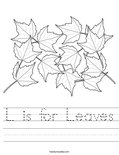 L is for Leaves Worksheet