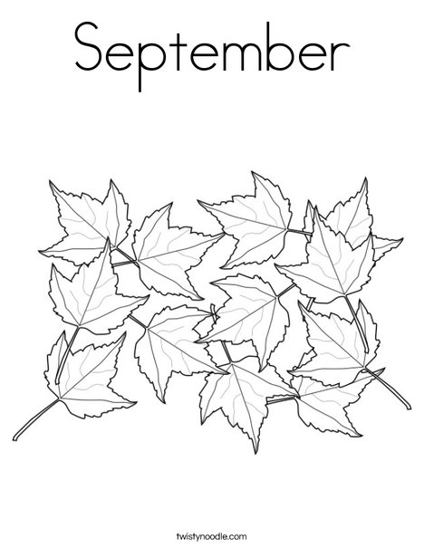 September Coloring Page - Twisty Noodle September Coloring Page - Twisty Noodle