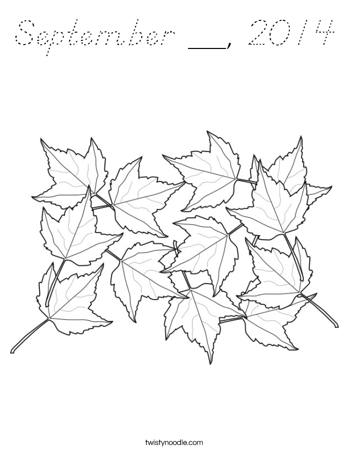 September __, 2014 Coloring Page