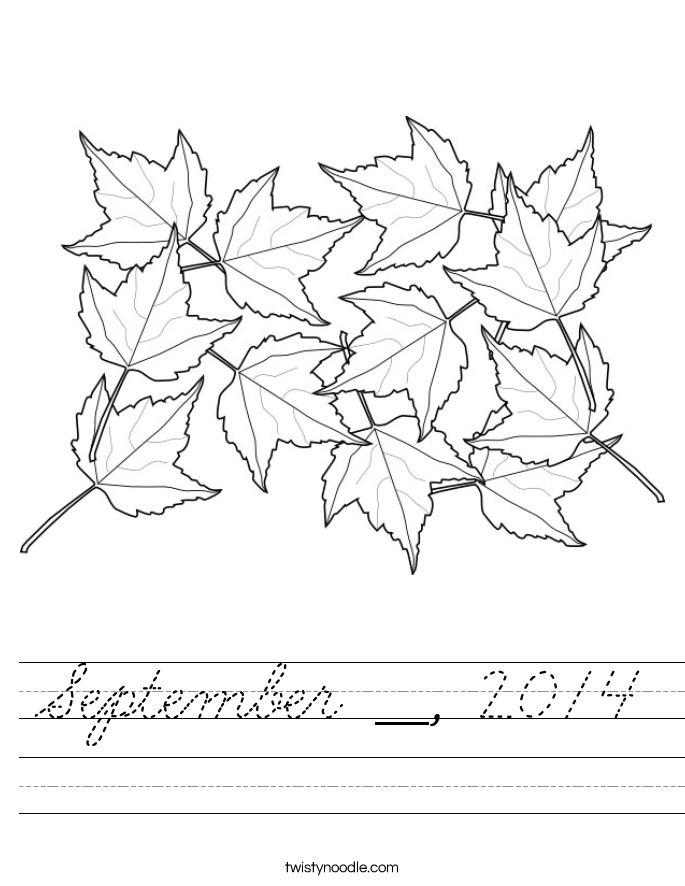 September __, 2014 Worksheet