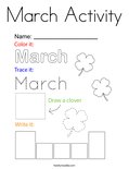 March Activity Coloring Page