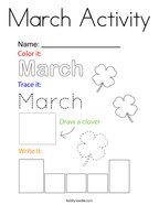 March Activity Coloring Page