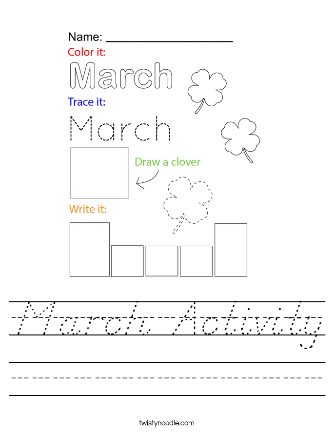 March Activity Worksheet
