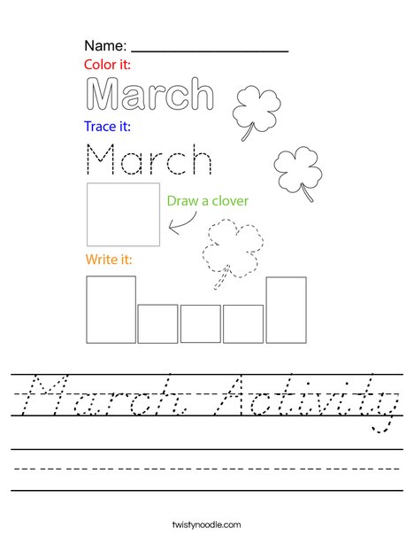 March Activity Worksheet