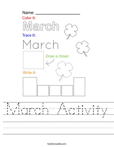 March Activity Worksheet