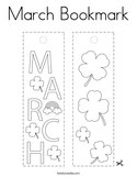 March Bookmark Coloring Page